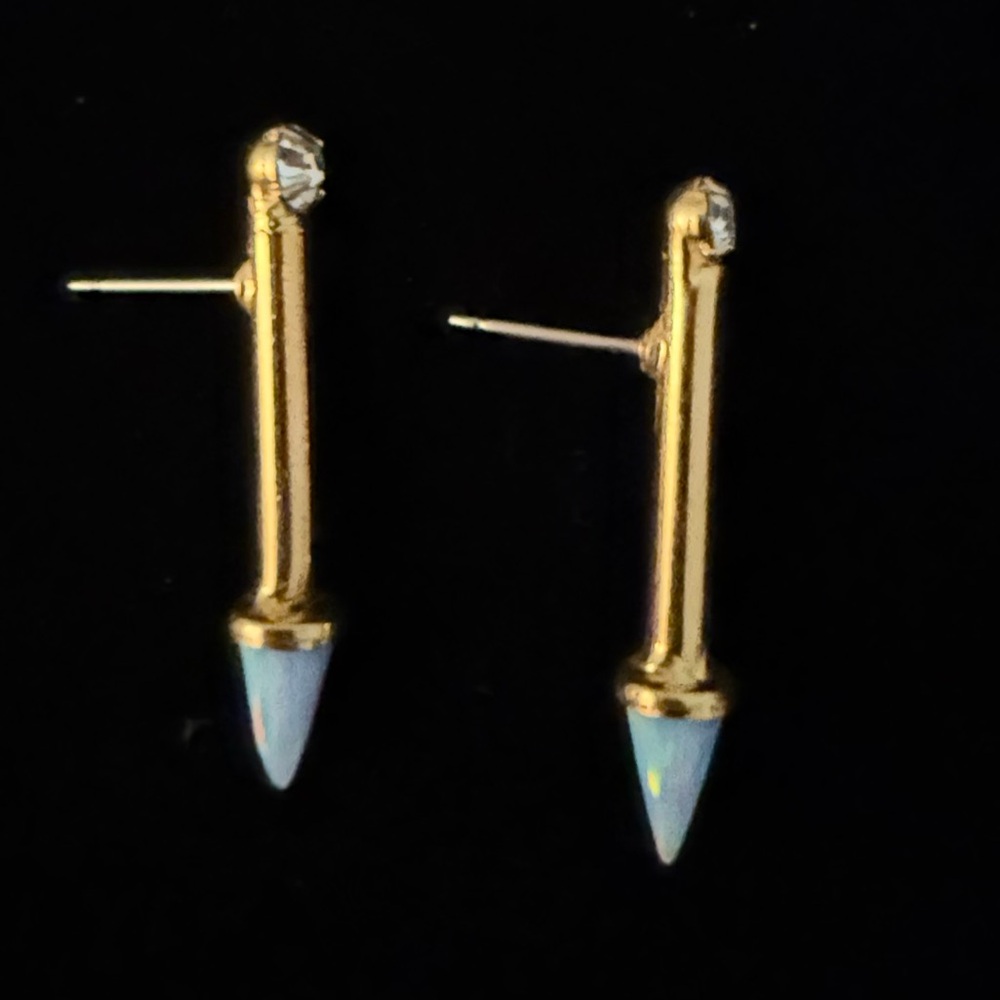 Elegant Gold and White Earrings
